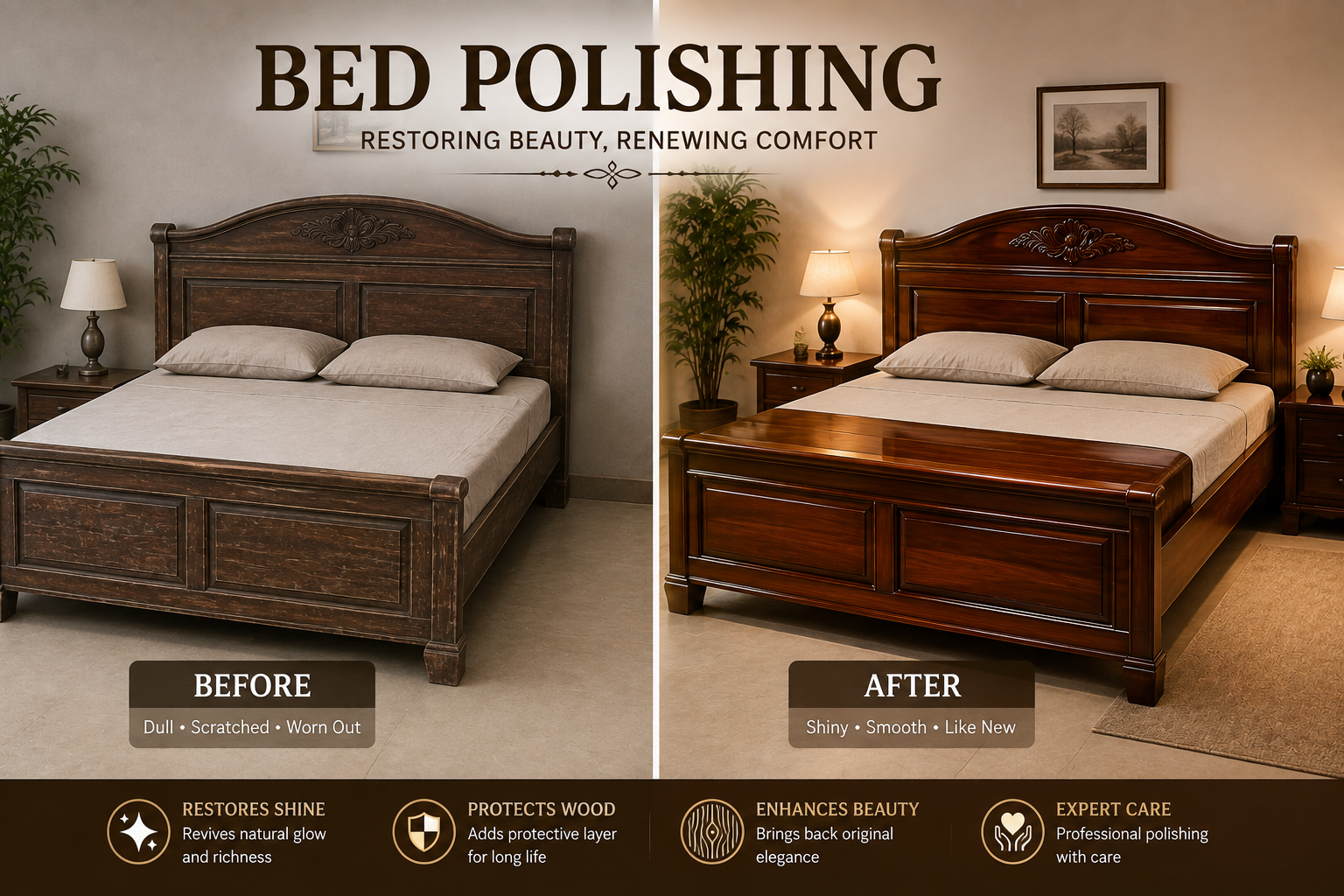 Bed Polishing Before and After